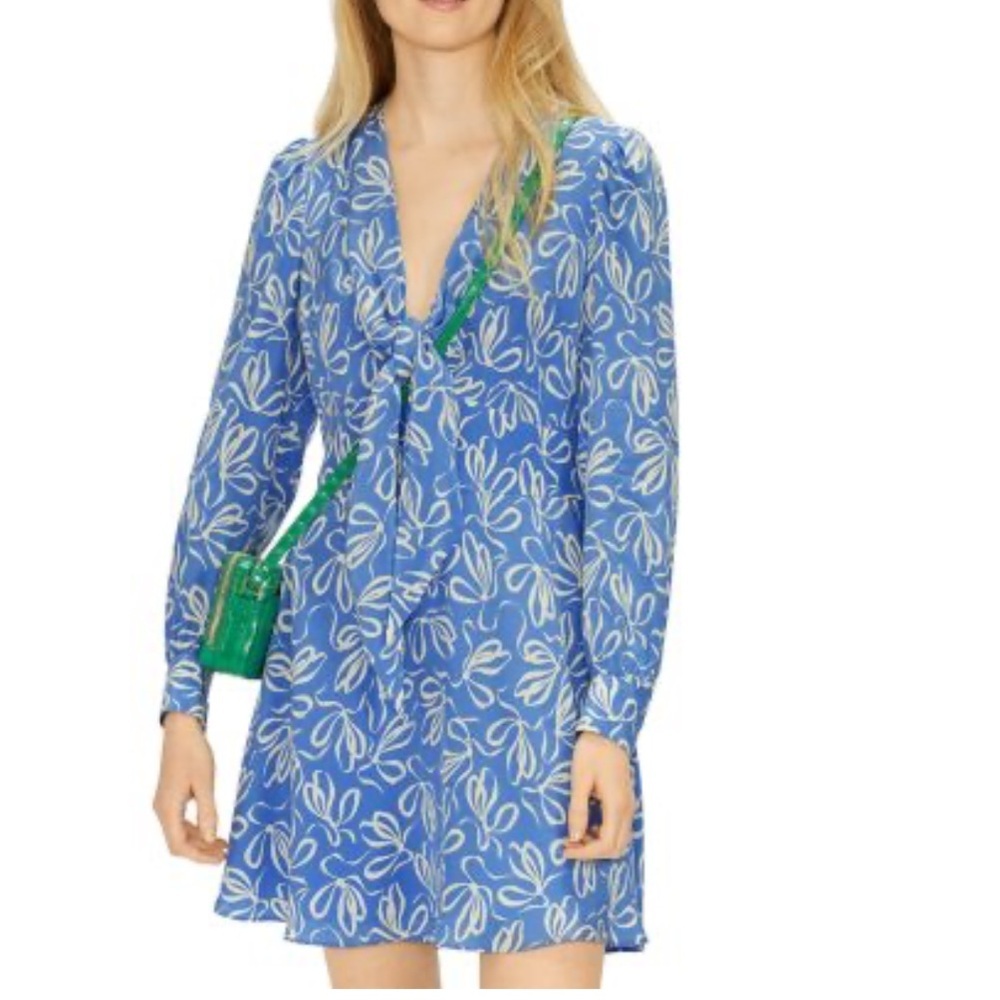 Ted Baker Women's Modernity Printed Mini Dress in Blue Heidiee Size 1